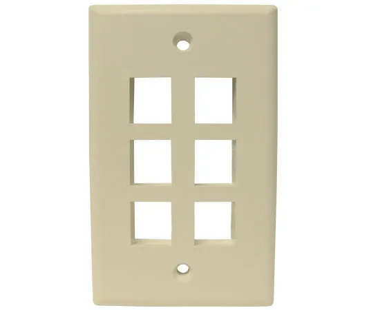 MIG  Wall Plates, High Density 1, 2, 3, 4, and 6 Ports - Almond, Ivory, White, Black