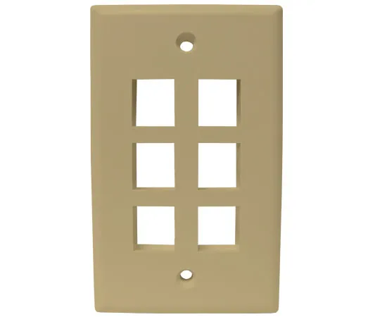 MIG  Wall Plates, High Density 1, 2, 3, 4, and 6 Ports - Almond, Ivory, White, Black