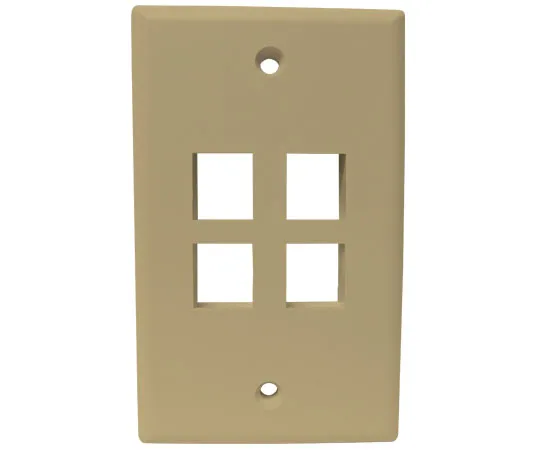 MIG  Wall Plates, High Density 1, 2, 3, 4, and 6 Ports - Almond, Ivory, White, Black