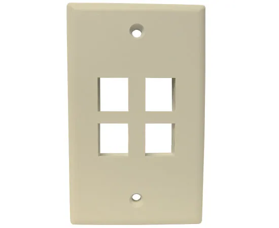 MIG  Wall Plates, High Density 1, 2, 3, 4, and 6 Ports - Almond, Ivory, White, Black