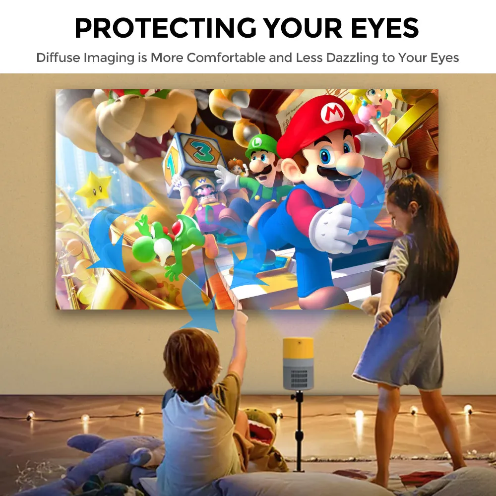 Mini HD Projector LED 600 Lumen Full HD 1080P Resolution Support Home Projector [HDMI USB Micro SD Input]