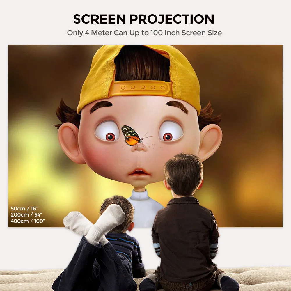 Mini HD Projector LED 600 Lumen Full HD 1080P Resolution Support Home Projector [HDMI USB Micro SD Input]
