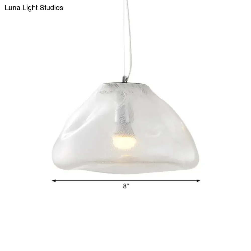 Modern Glass Pendant Light - Irregular Melt Design - Silver/Red/Blue - Living Room Ceiling Light - 8"/12" Wide