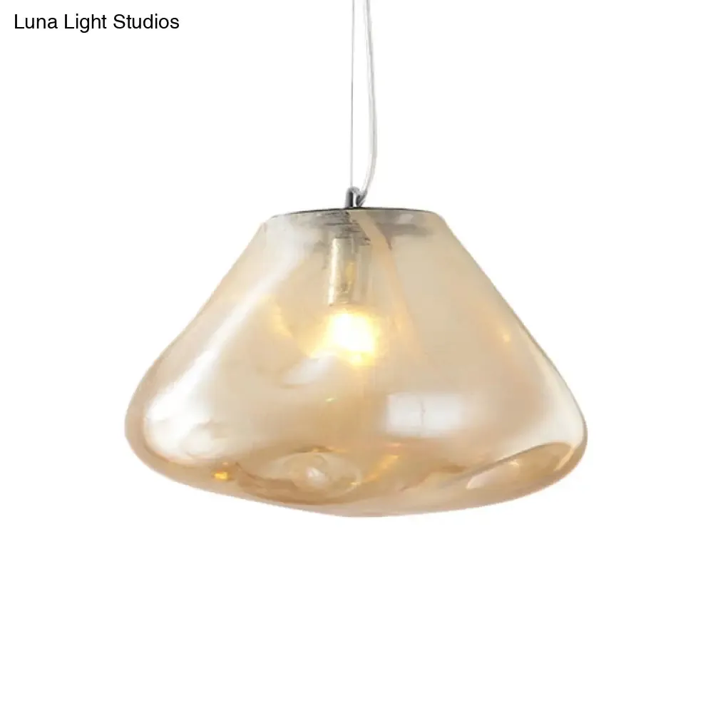 Modern Glass Pendant Light - Irregular Melt Design - Silver/Red/Blue - Living Room Ceiling Light - 8"/12" Wide