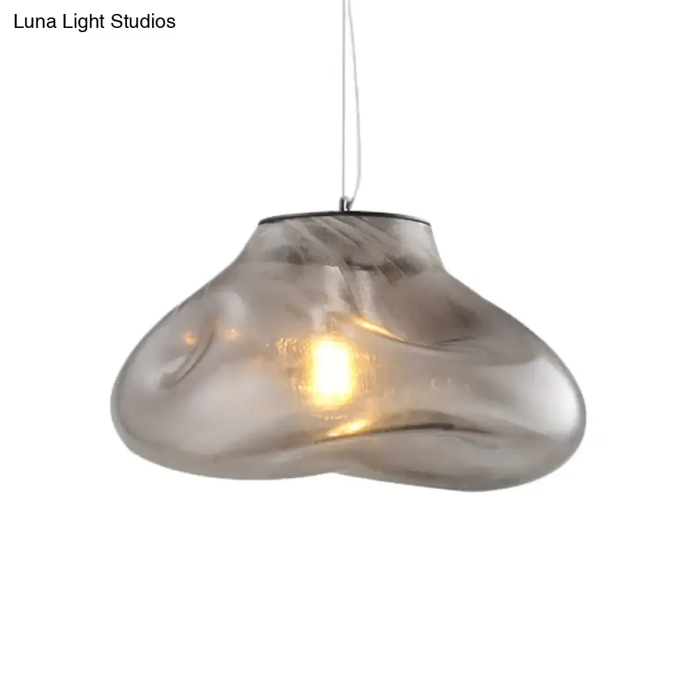 Modern Glass Pendant Light - Irregular Melt Design - Silver/Red/Blue - Living Room Ceiling Light - 8"/12" Wide