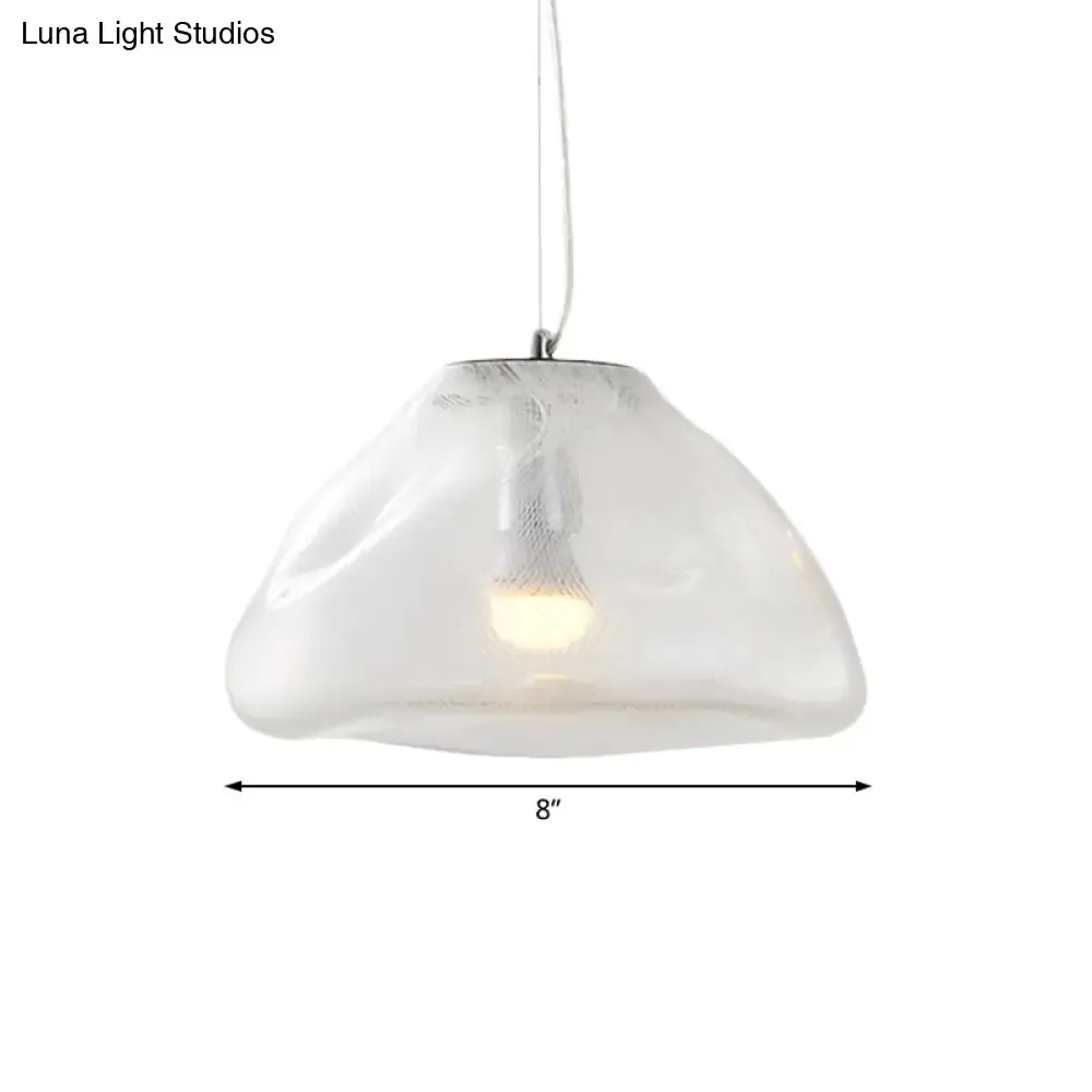Modern Glass Pendant Light - Irregular Melt Design - Silver/Red/Blue - Living Room Ceiling Light - 8"/12" Wide