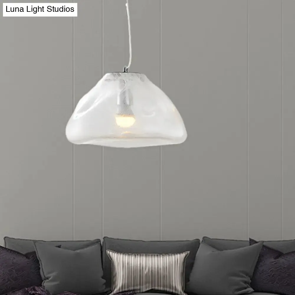 Modern Glass Pendant Light - Irregular Melt Design - Silver/Red/Blue - Living Room Ceiling Light - 8"/12" Wide