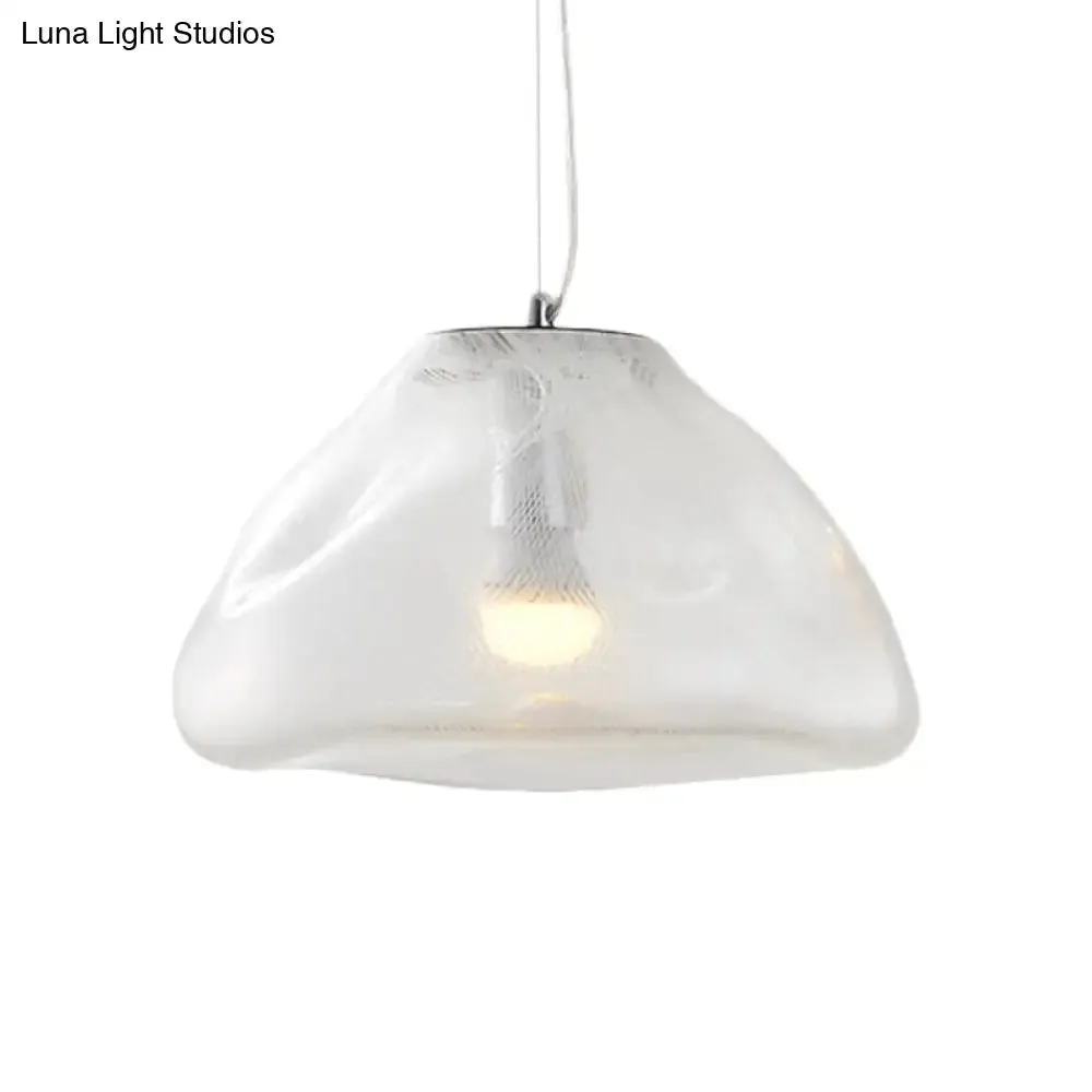 Modern Glass Pendant Light - Irregular Melt Design - Silver/Red/Blue - Living Room Ceiling Light - 8"/12" Wide