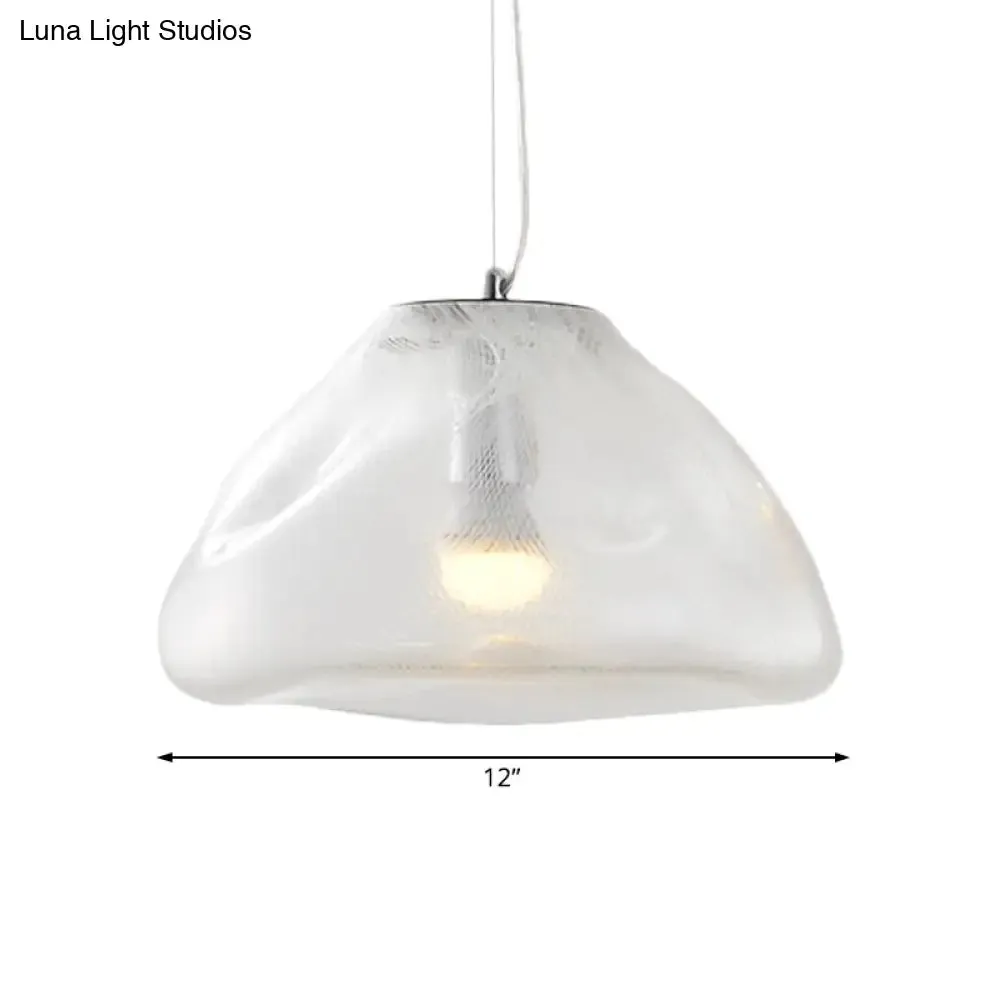 Modern Glass Pendant Light - Irregular Melt Design - Silver/Red/Blue - Living Room Ceiling Light - 8"/12" Wide