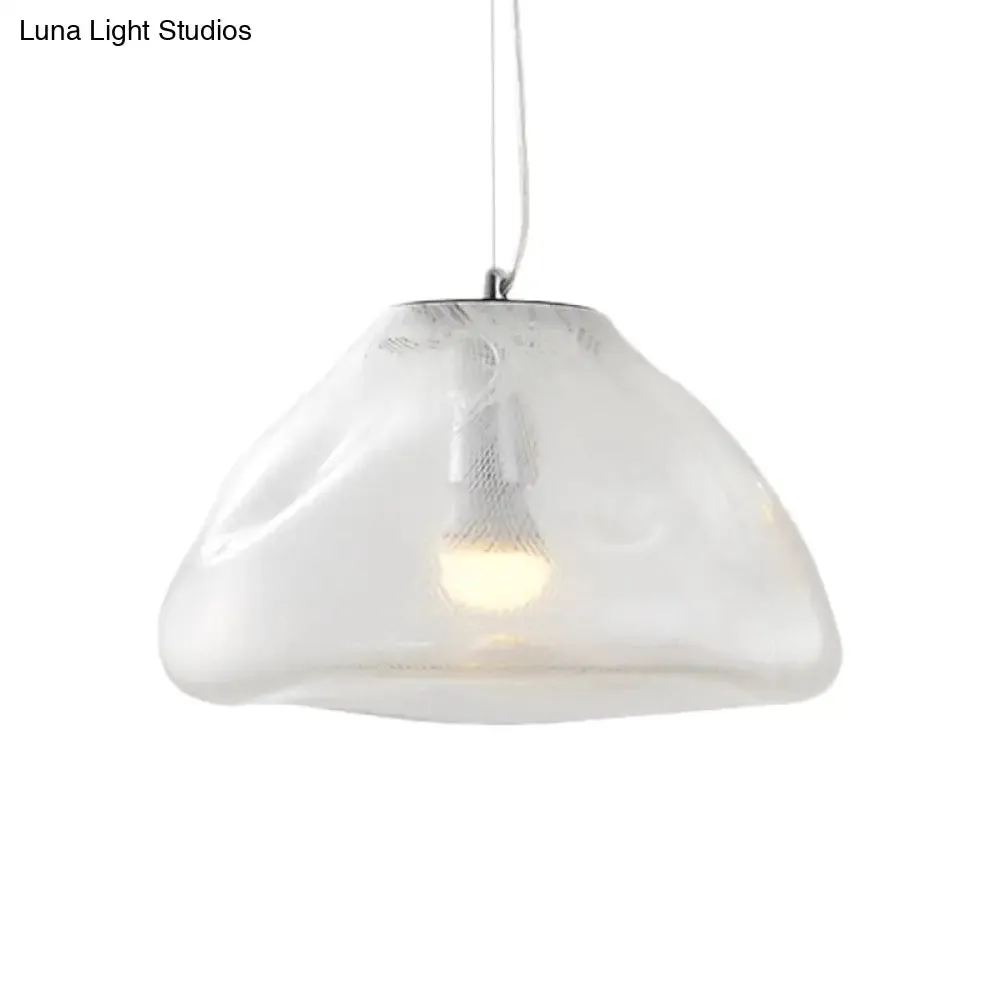 Modern Glass Pendant Light - Irregular Melt Design - Silver/Red/Blue - Living Room Ceiling Light - 8"/12" Wide
