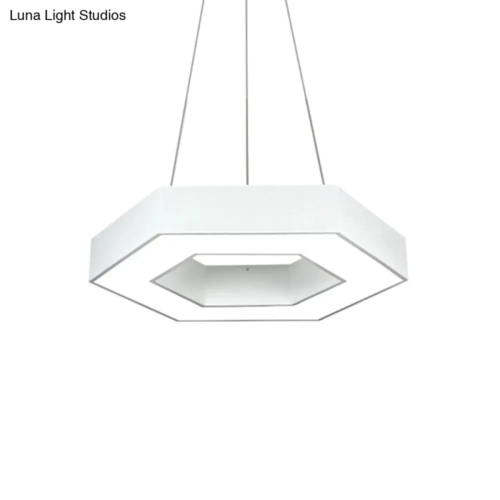 ModernAcrylic Hexagonal Hanging Pendant  in Black/White for Office