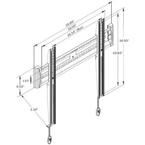North Bayou NBC2-F Flat Panel Fixed Wall Mount for 32"-47" 100lbs TV