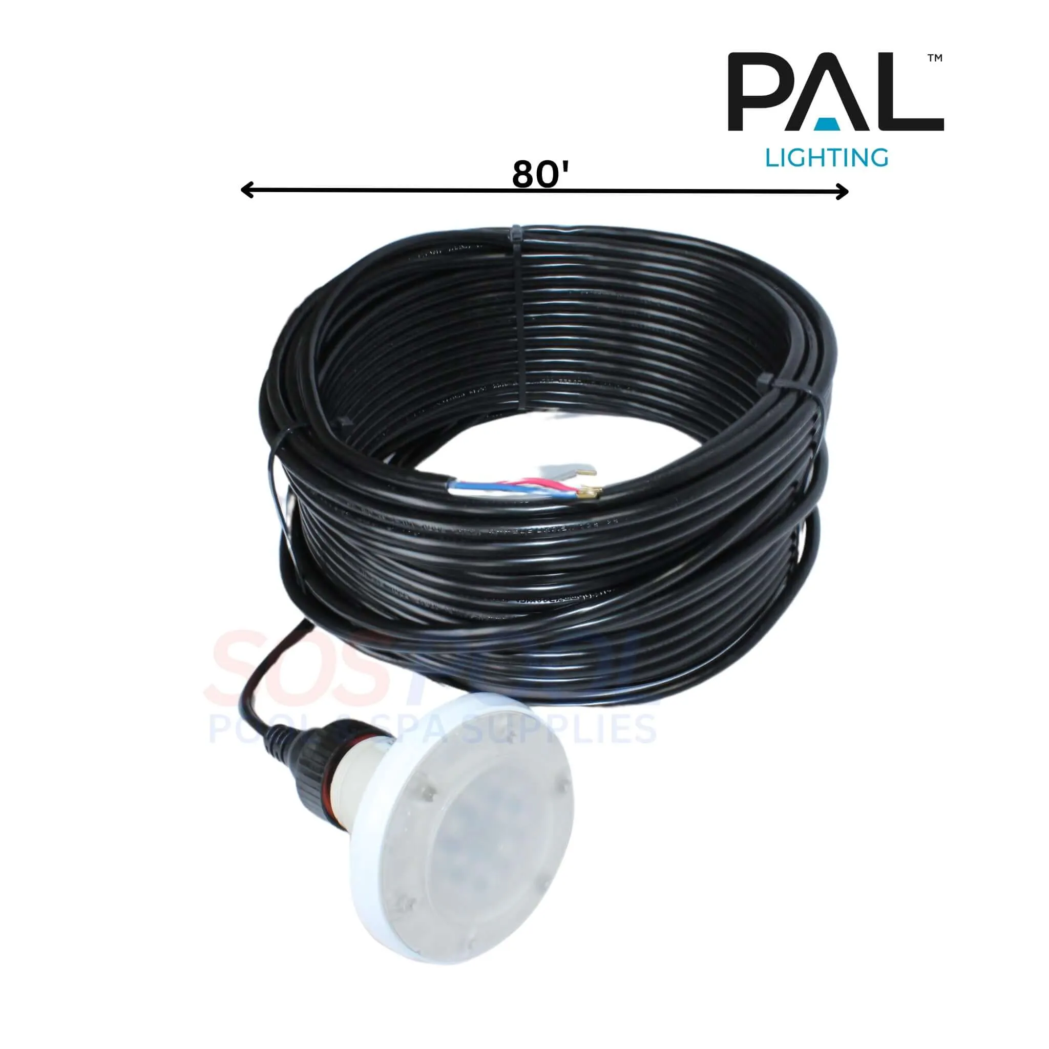 PAL Lighting Treo Max Multi Color Nicheless Pool & Spa Light | 150 ft. Cable | 64-EGTMX-150