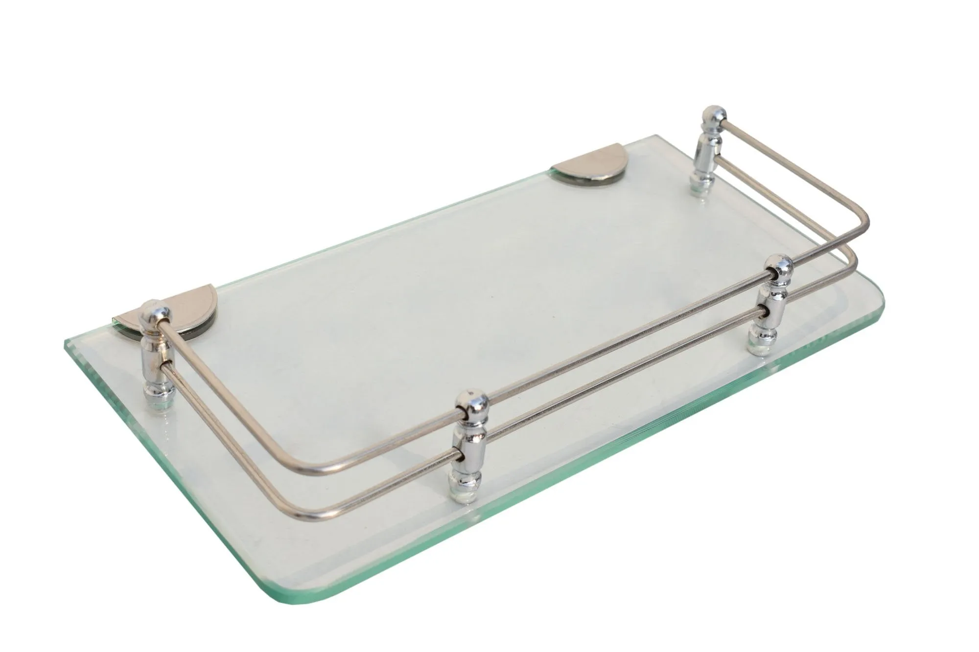 Planet Premium Glass Bathroom Shelf/Kitchen Shelf/Bathroom Accessories For Home (Glossy 12x6In,Transparent)