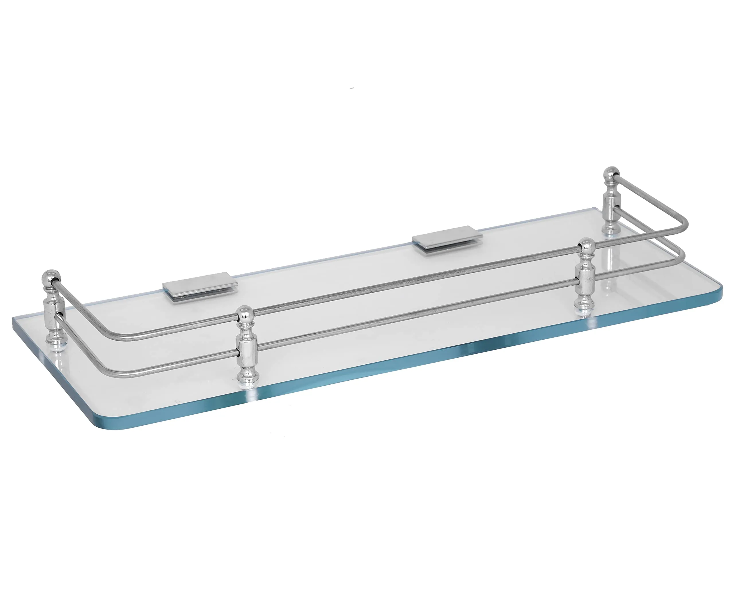 Plantex Premium Transparent Glass Shelf for Bathroom/Kitchen/Living Room - Bathroom Accessories (Polished 15x6 - Pack of 1)