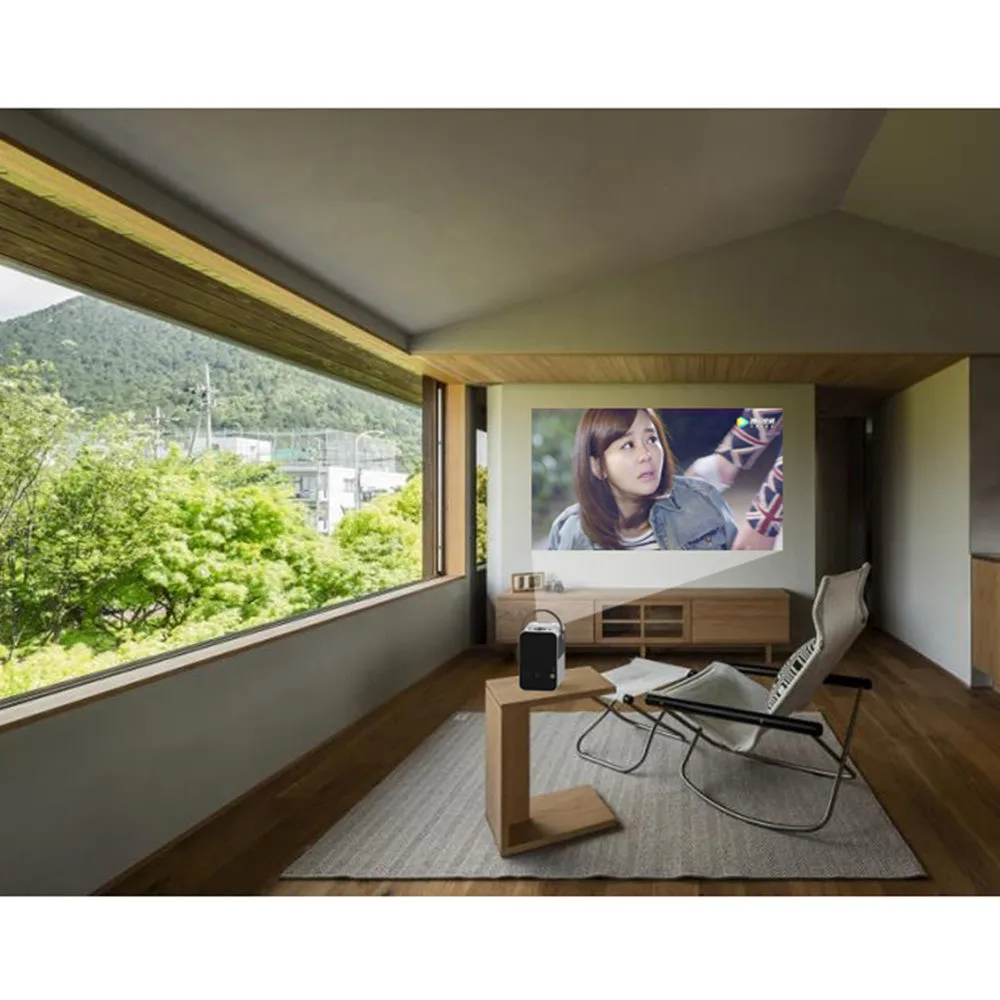 Portable Home Cinema LED Projector TV [ 150 ANSI Lumens ] With Stereo 5W Bluetooth Speaker Home Theater Projector [HD 1280*720 ]