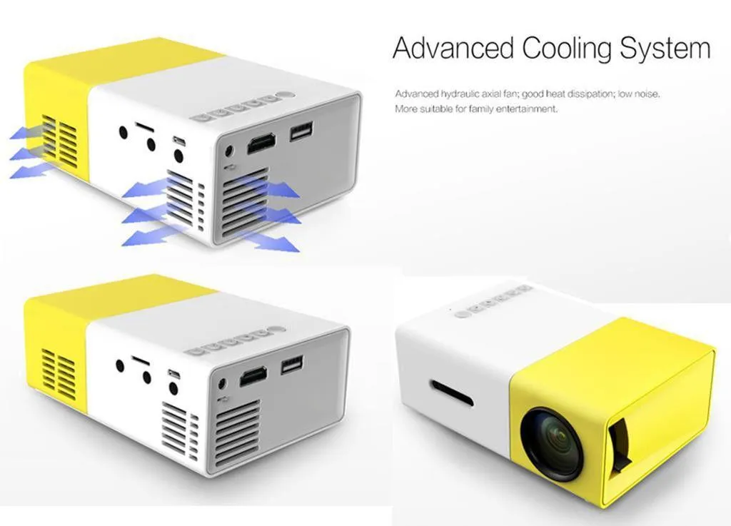 Portable Mini LED Projector YG300-YELLOW