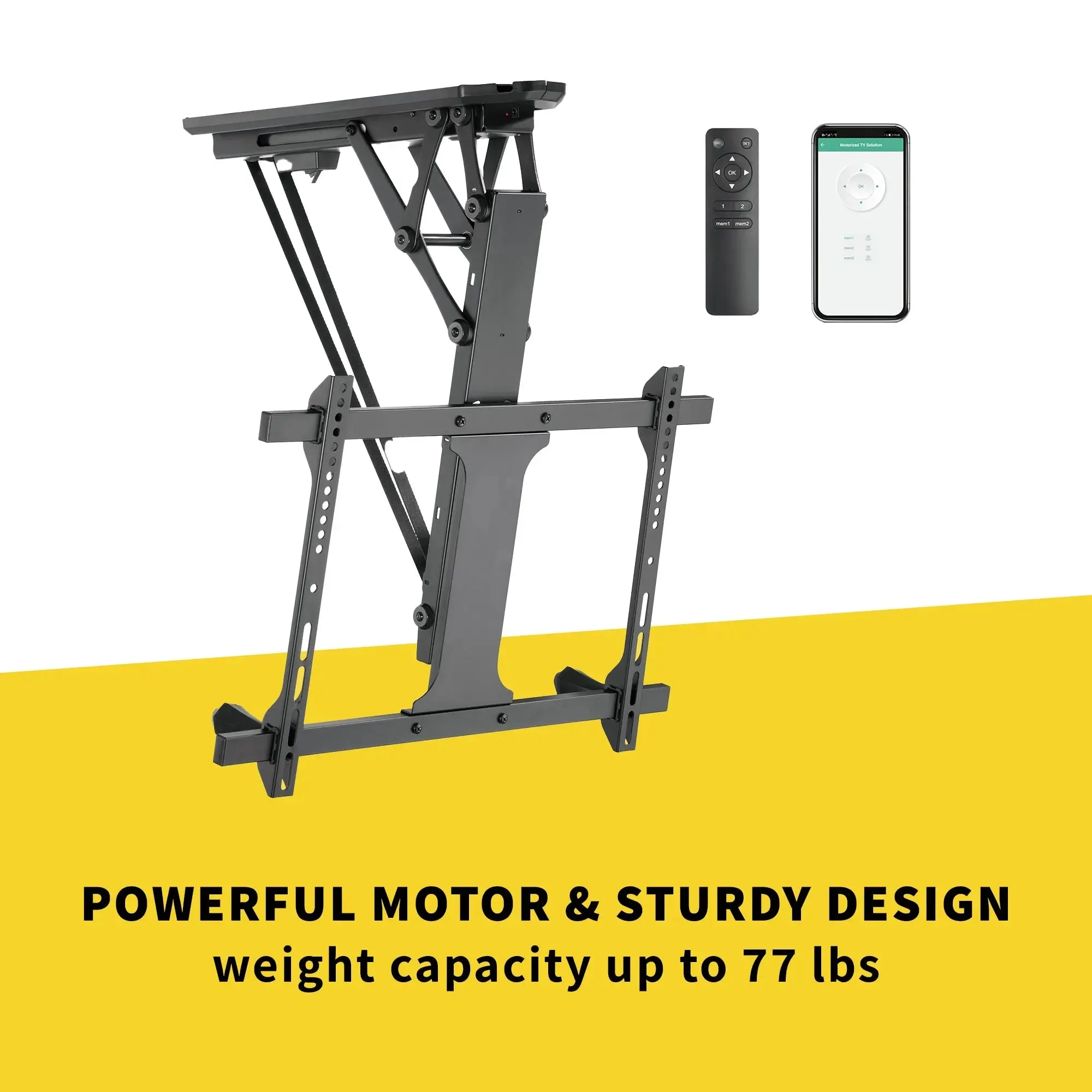 ProMounts Motorized Ceiling TV Mount for TVs 32" - 70" Up to 77 lbs with Smart App and Remote Control