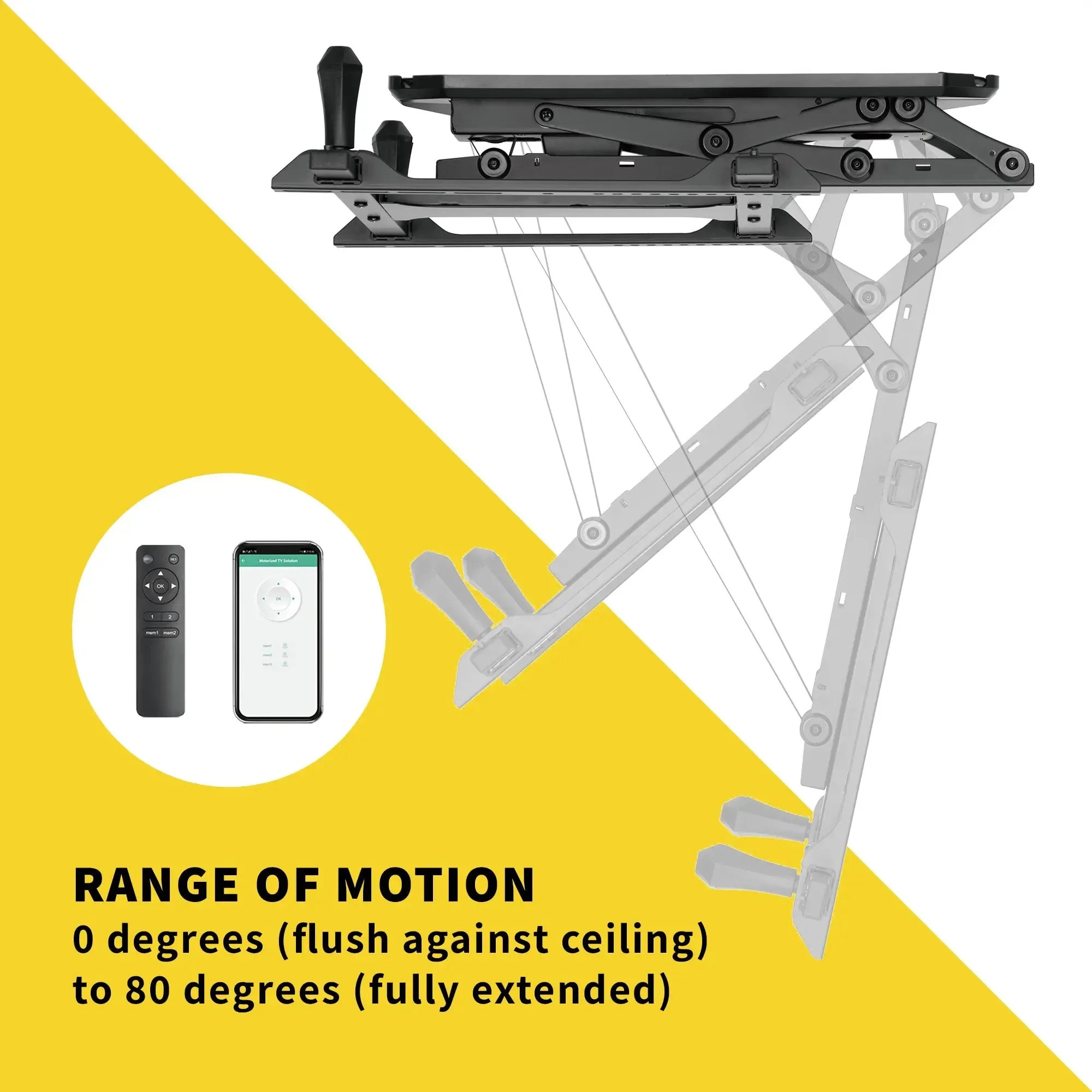 ProMounts Motorized Ceiling TV Mount for TVs 32" - 70" Up to 77 lbs with Smart App and Remote Control