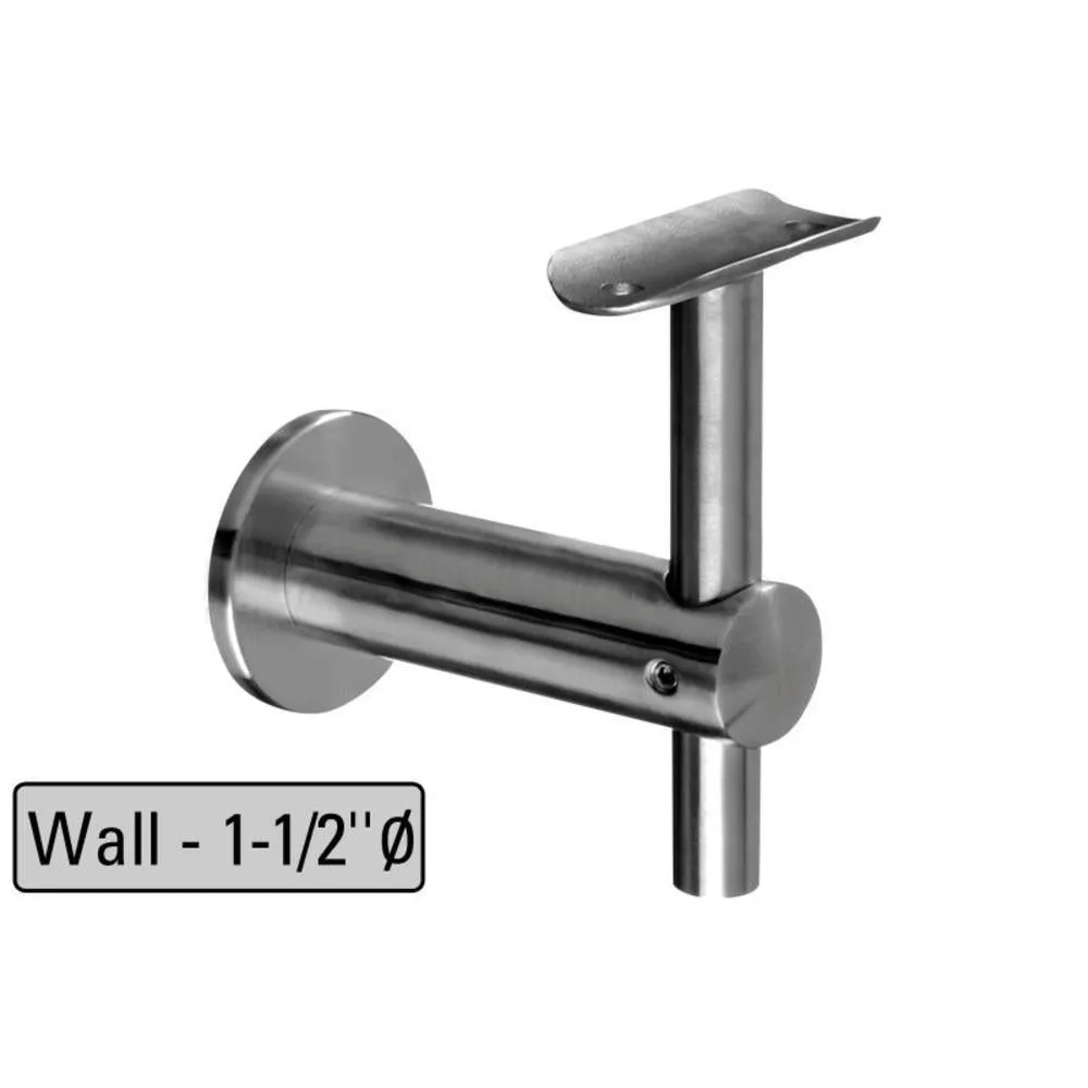 Q-Railing Bracket For Round Profile Handrail (Round Profile, Height Adjustable, Wall Mount) (1-1/2'' Diameter)
