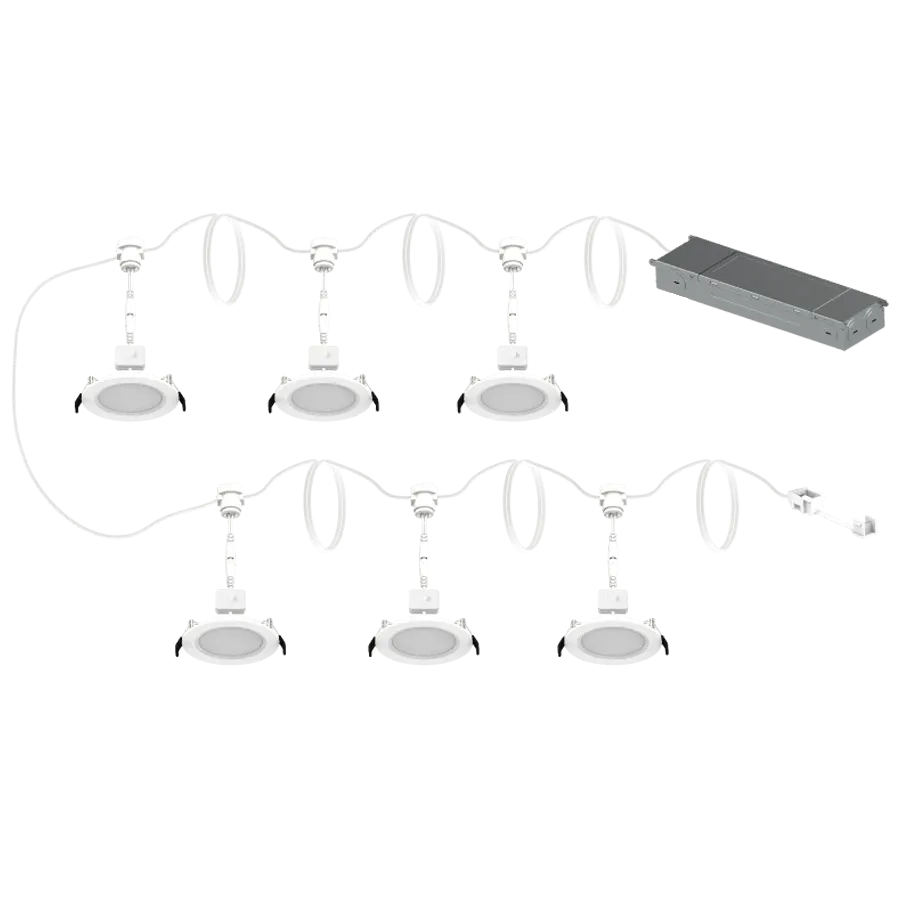 RAB DaisyKit4 4" 8.5W Downlight Wafer 6Pack Selectable CCT