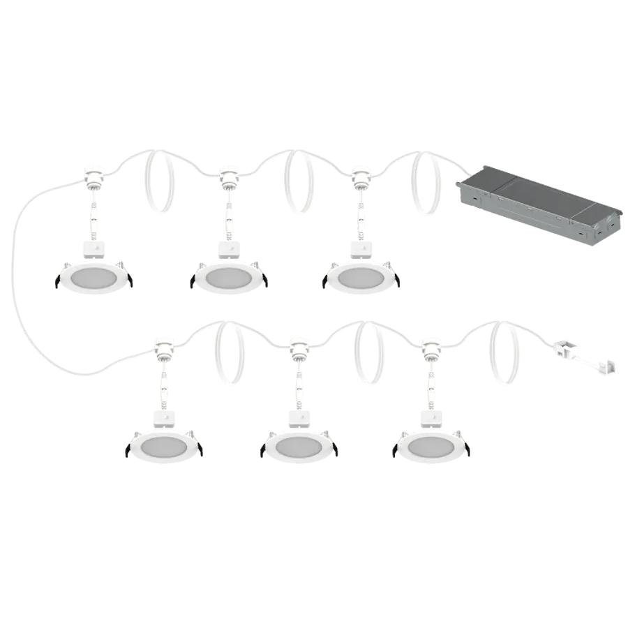 RAB DaisyKit4 4" 8.5W Downlight Wafer 6Pack Selectable CCT