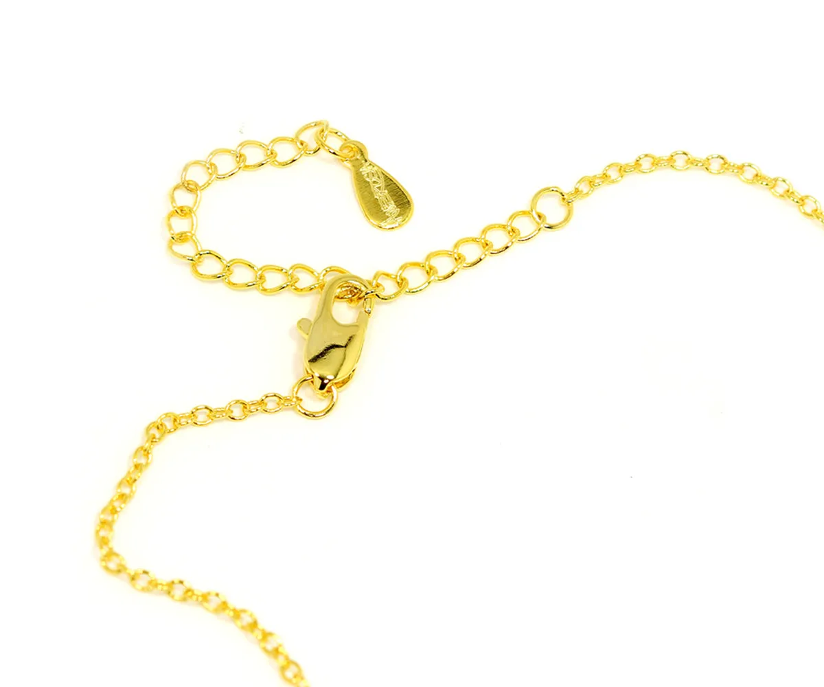 Rectangle Pavé Crystal Gold Necklace