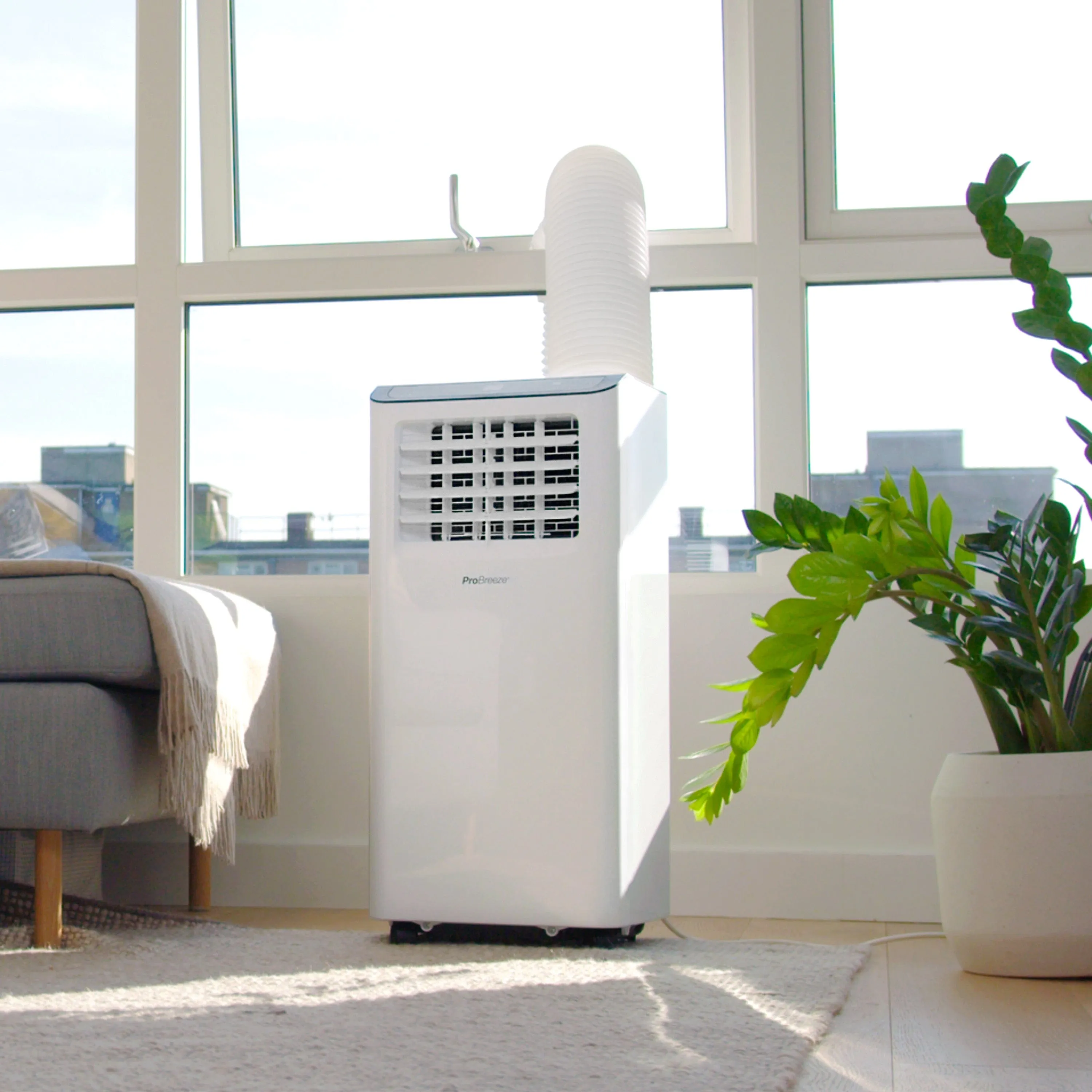 Refurbished - 9000 BTU 4-in-1 Portable Air Conditioner - WiFi, App and Voice Control Compatible with Dual Window Kit