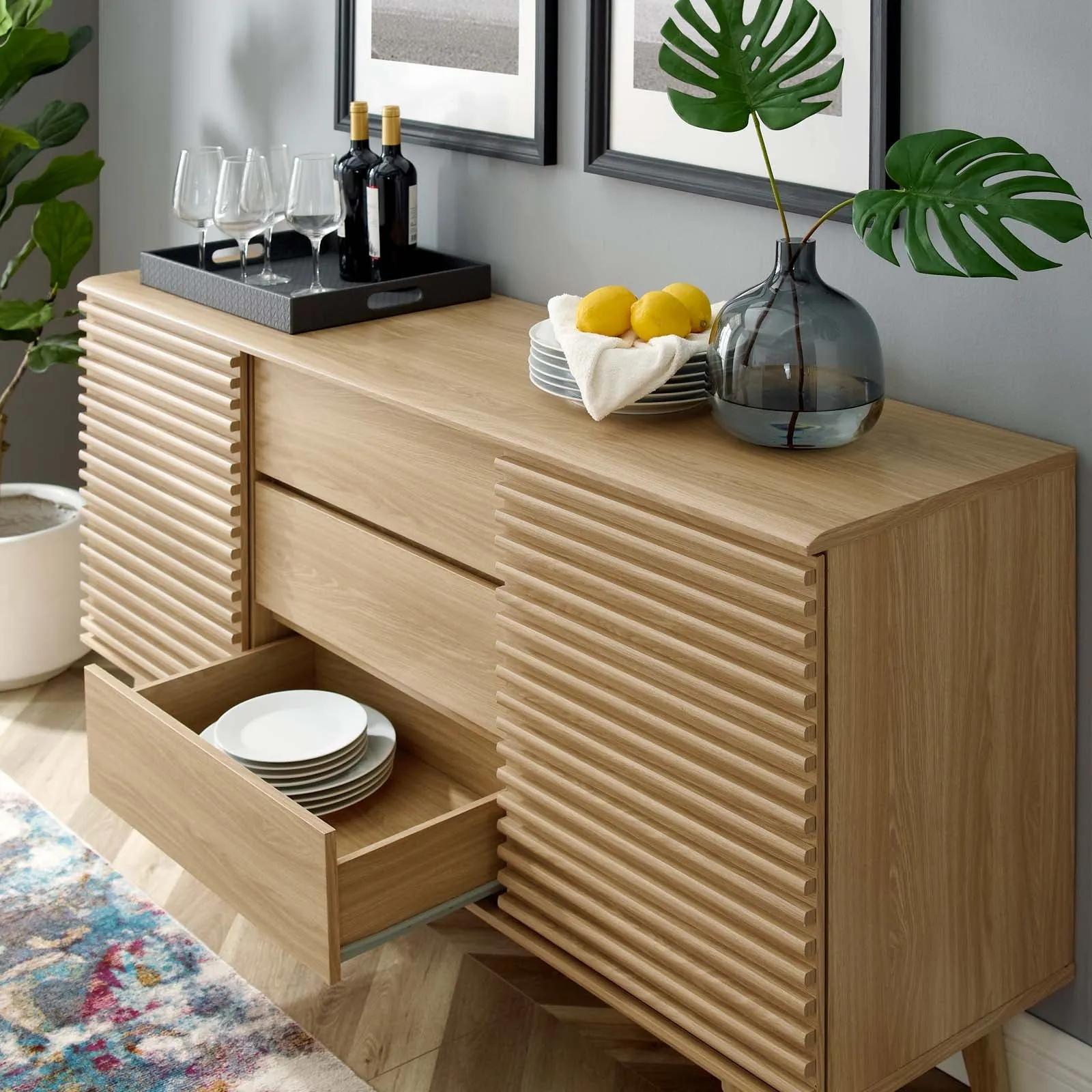 Render 63" Sideboard Buffet Table Or Tv Stand
