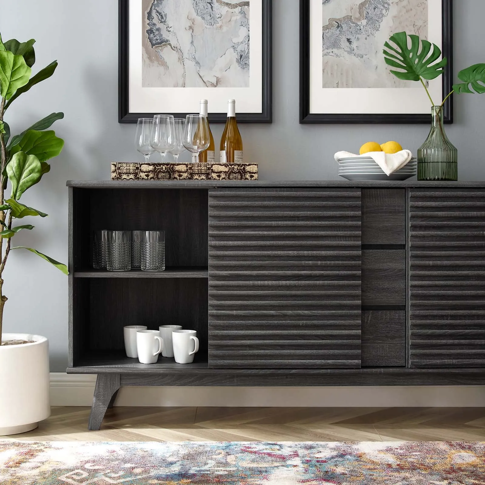 Render 63" Sideboard Buffet Table Or Tv Stand