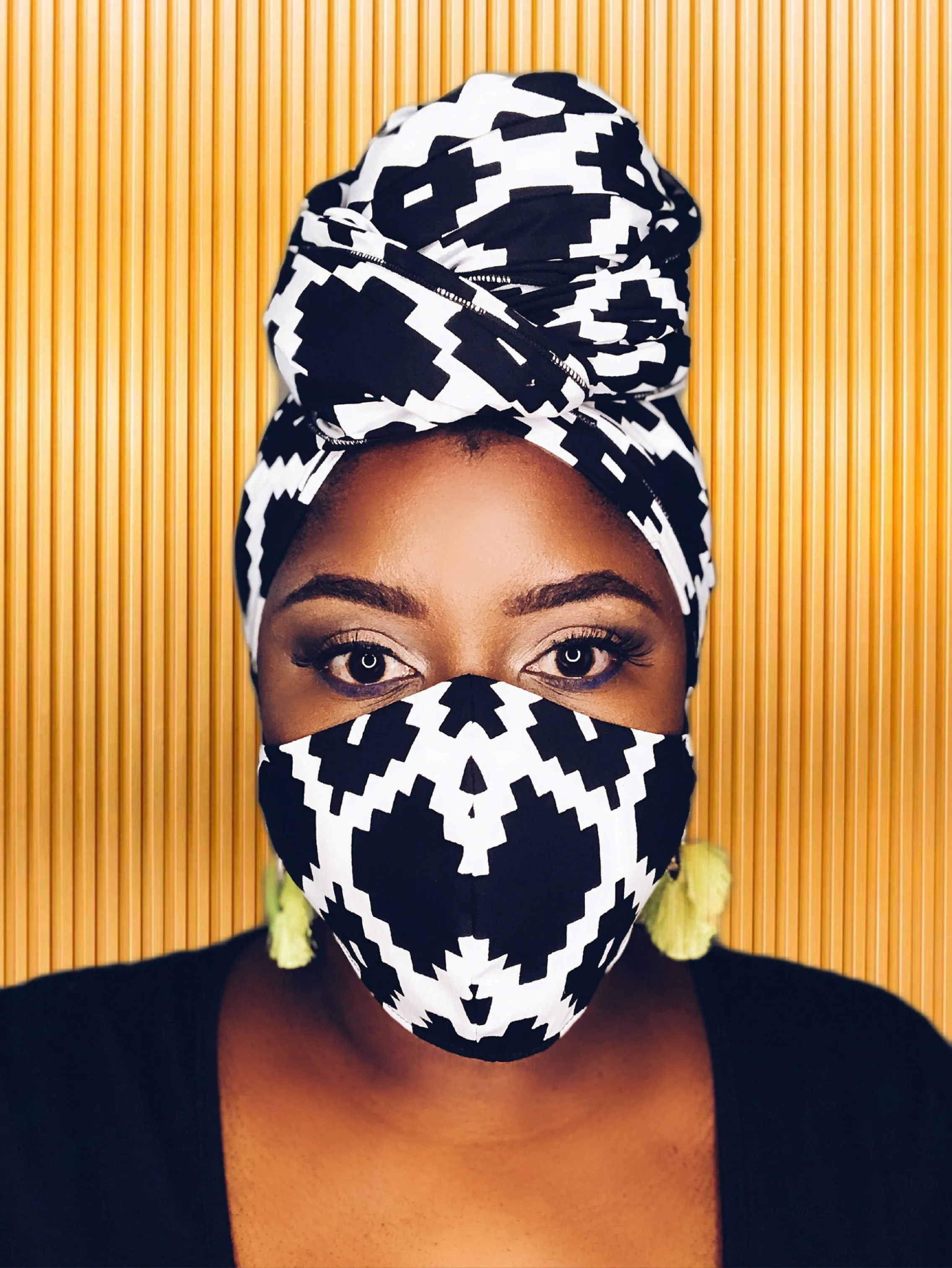 Reversible Fashion Mask and Head Wrap Set