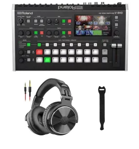 Roland V-8HD Video Switcher Bundle: Includes AKG K-240 Pro Headphones & 10-Pack Straps for Pro-Grade Production