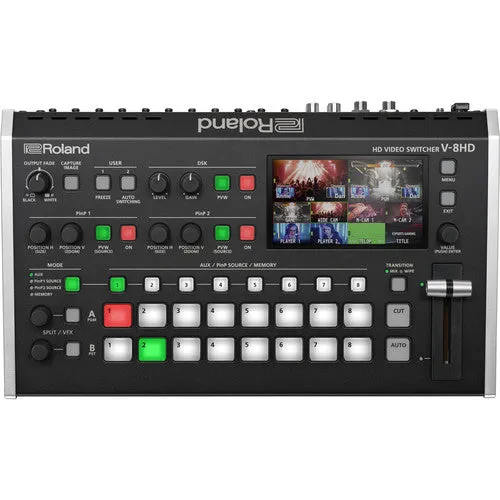 Roland V-8HD Video Switcher Bundle: Includes AKG K-240 Pro Headphones & 10-Pack Straps for Pro-Grade Production