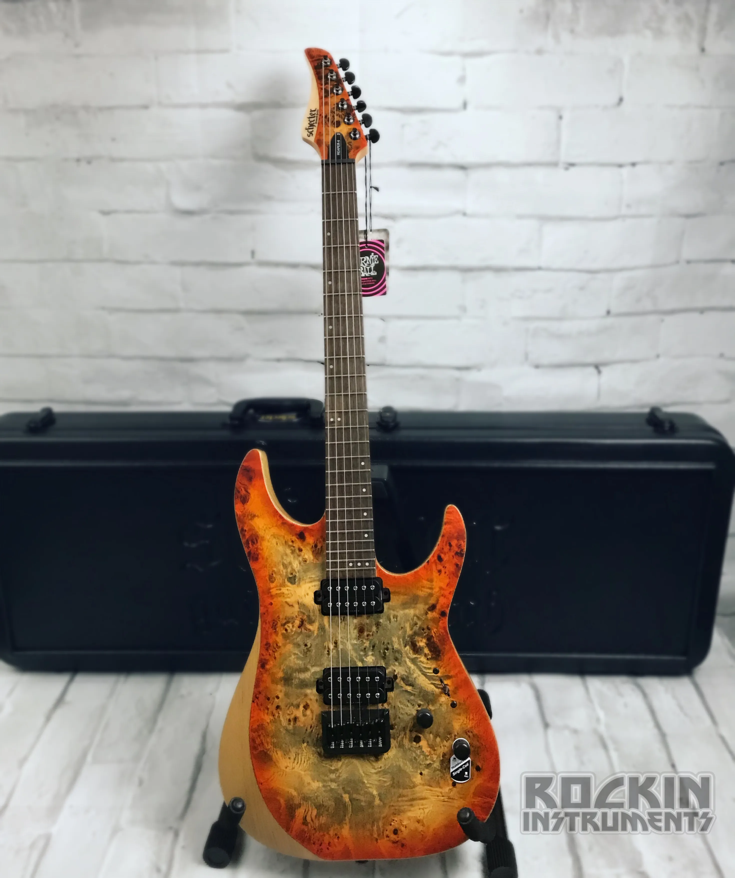 Schecter Reaper-6 Electric Guitar Bundle With Schecter SGR-1C Hardshell Case, Inferno Burst