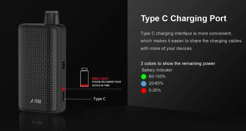 Sigelei Snowwolf Afeng Pod Vape Kit - FREE 18650 Battery