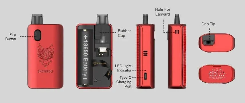 Sigelei Snowwolf Afeng Pod Vape Kit - FREE 18650 Battery