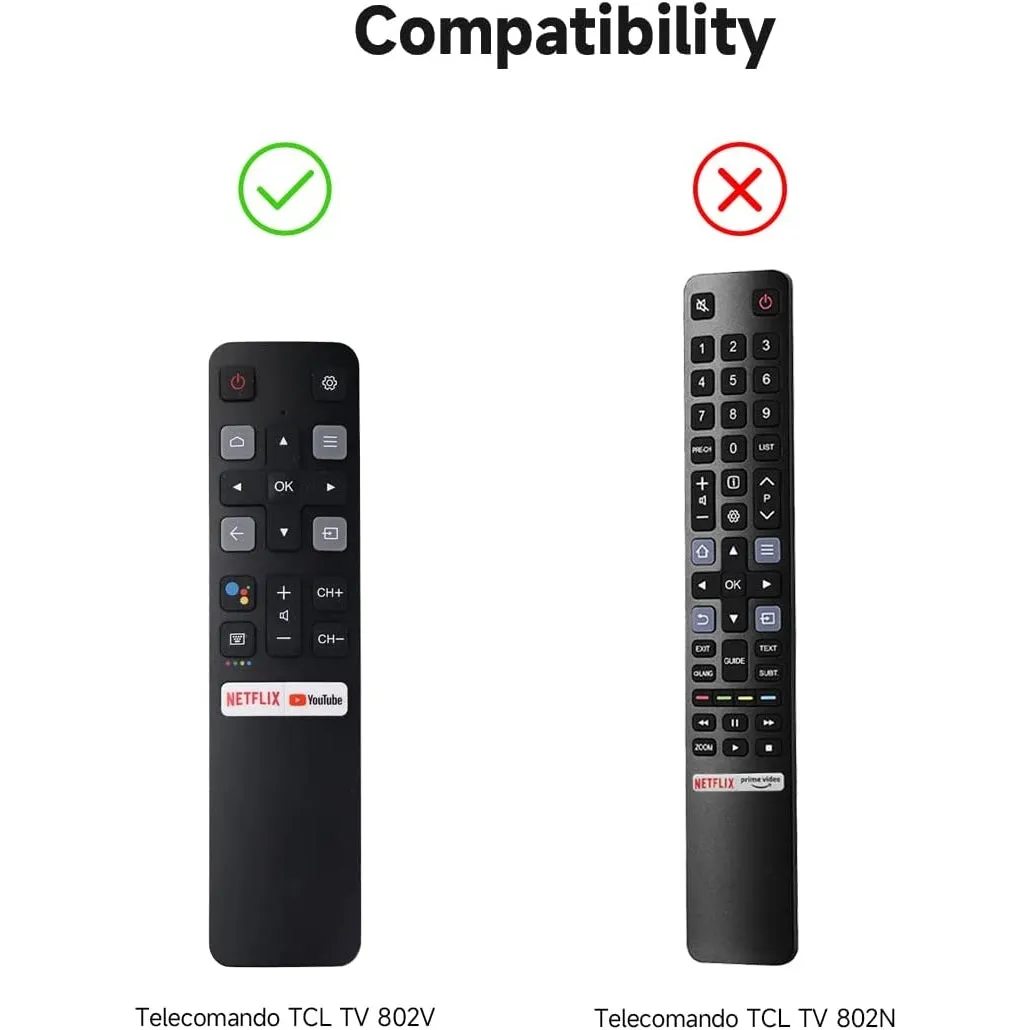 SIKAI silicone case compatible with TCL RC802V remote control, remote control for TCL EP680 S434 S334 S330 S430 Series Android HDR TV Remote Cover