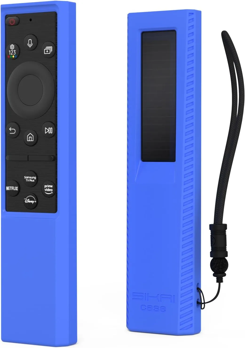 Silicone Samsung Remote Cover Compatible with 2022 Samsung SolarCell Remote TM2280E BN59-01386 BN68-13841G BN59-01385A Cover Samsung TM2240A Remote Case Shockproof Anit-Lost with Lanyard(Black)