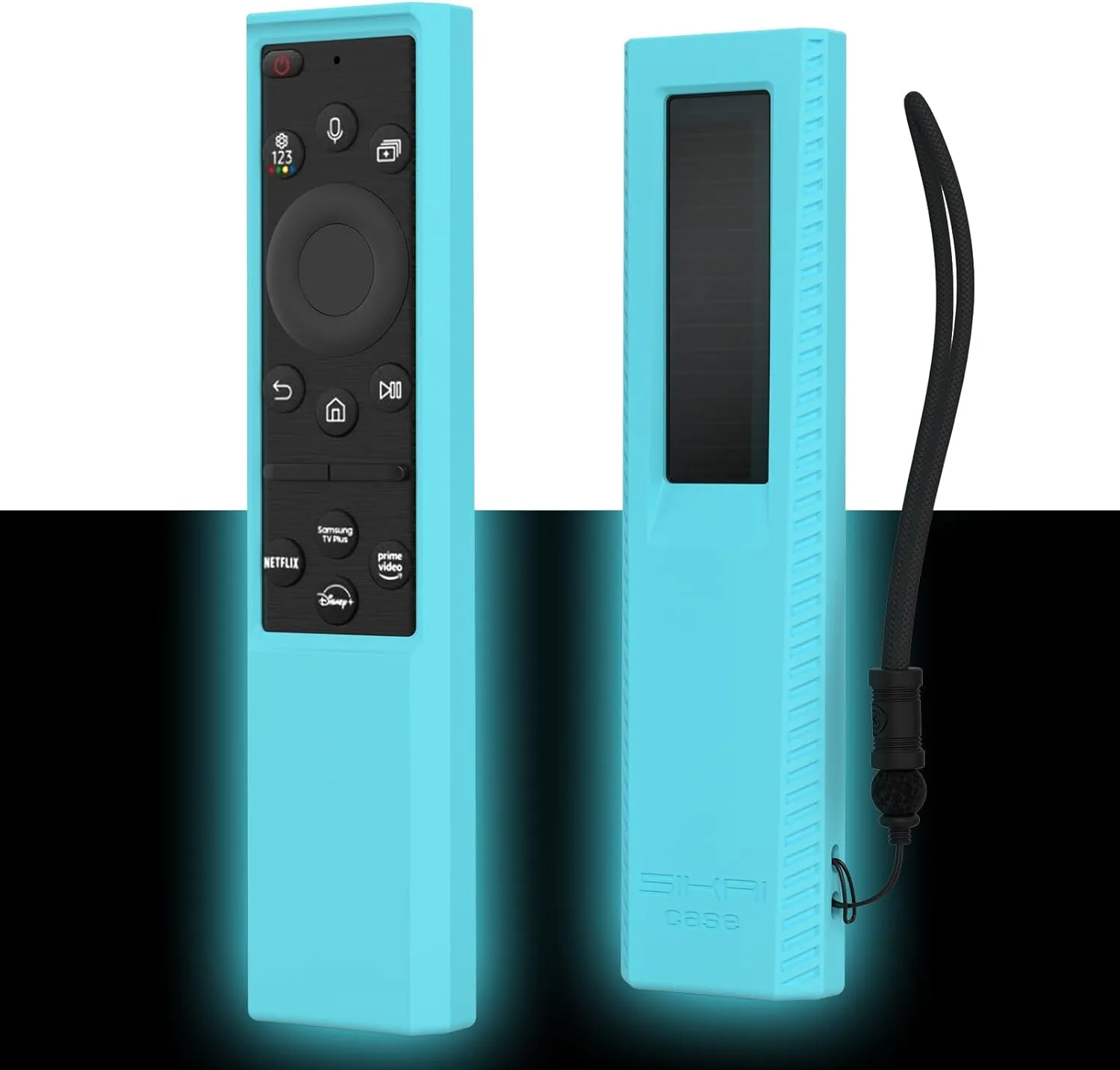 Silicone Samsung Remote Cover Compatible with 2022 Samsung SolarCell Remote TM2280E BN59-01386 BN68-13841G BN59-01385A Cover Samsung TM2240A Remote Case Shockproof Anit-Lost with Lanyard(Black)