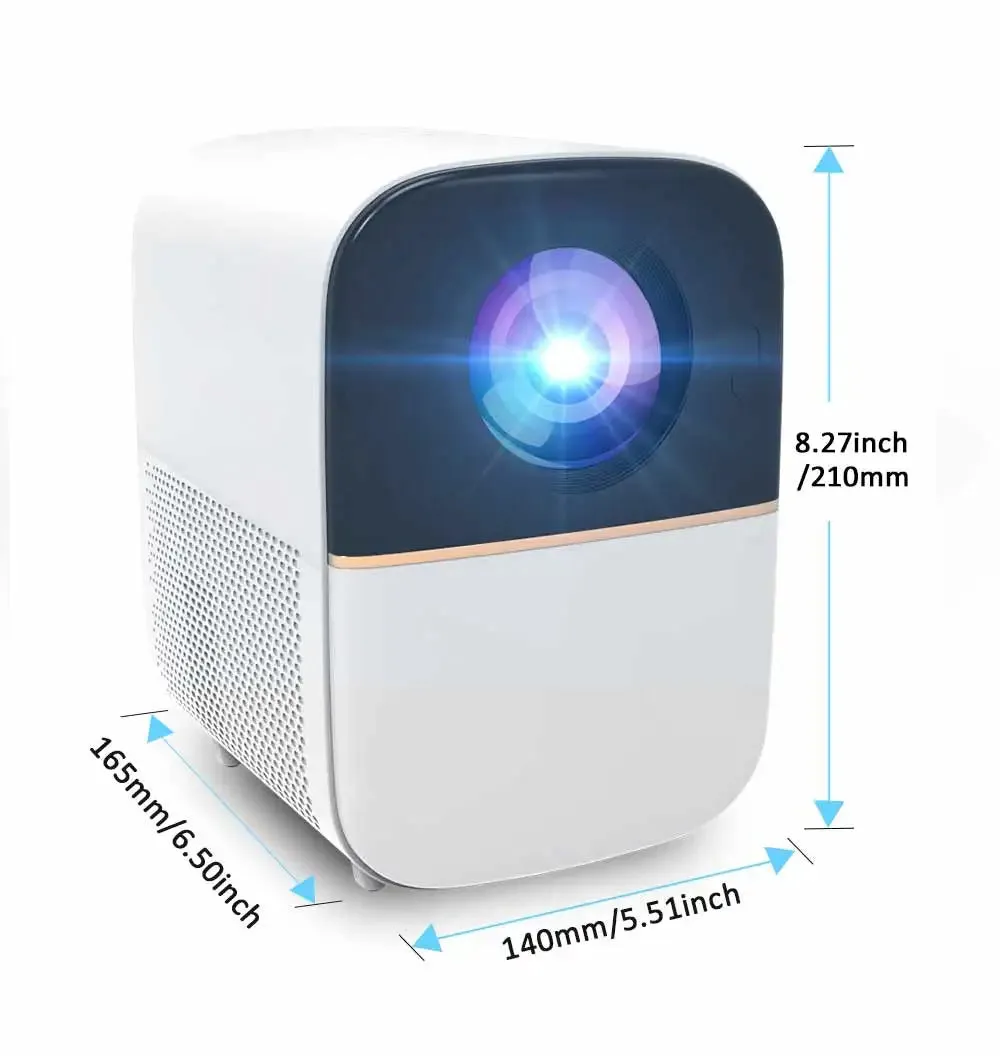 Smart Android Projector 250ANSI Lumens | |1080P Portable Outdoor Movie Projector 4K Supported