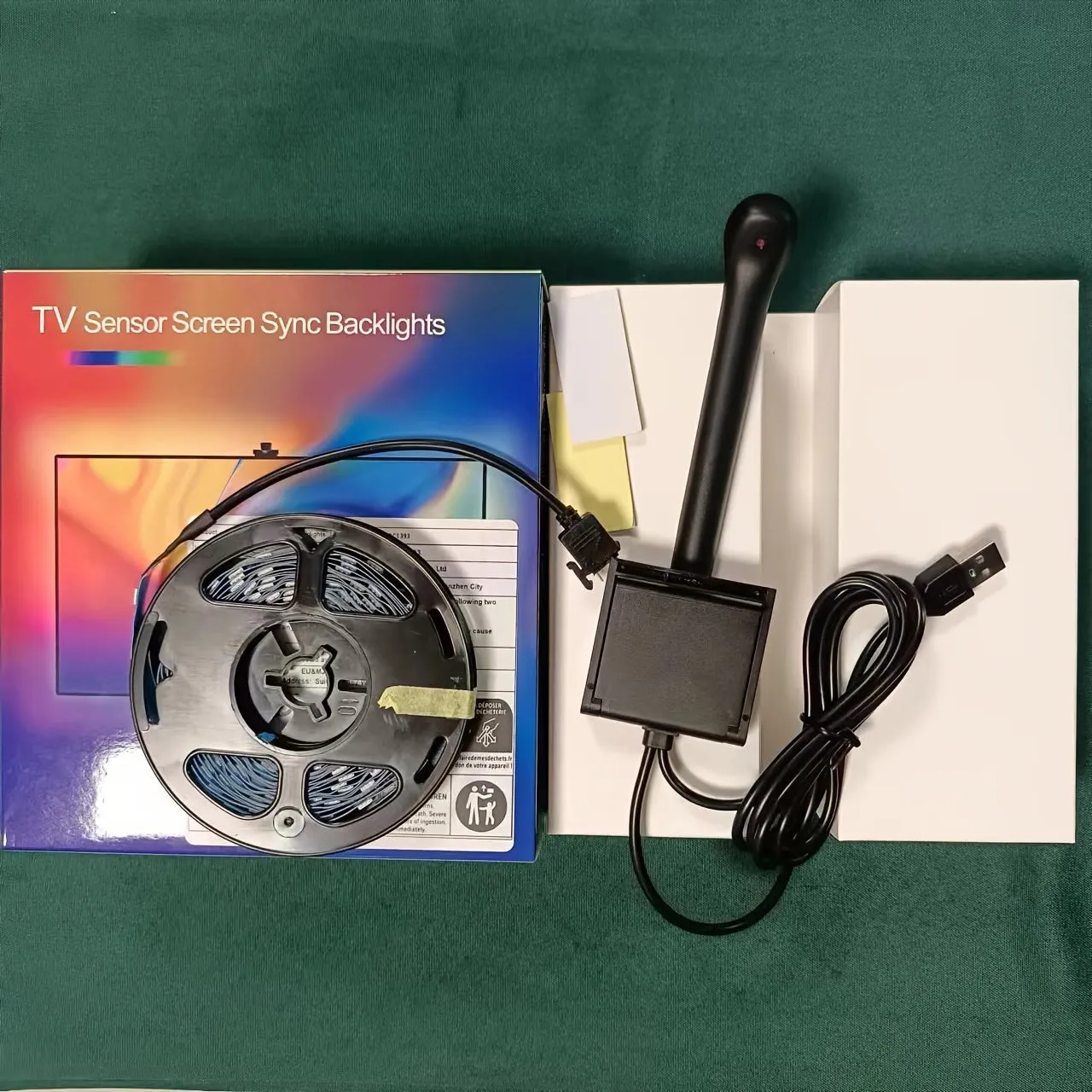 Smart Led Tv Backlight Kit With Ar Sensor - 3.81meter To 5.0meter, Usb Powered, App & Music Sync, For 139.7-215.9cm Tvs And Monitors