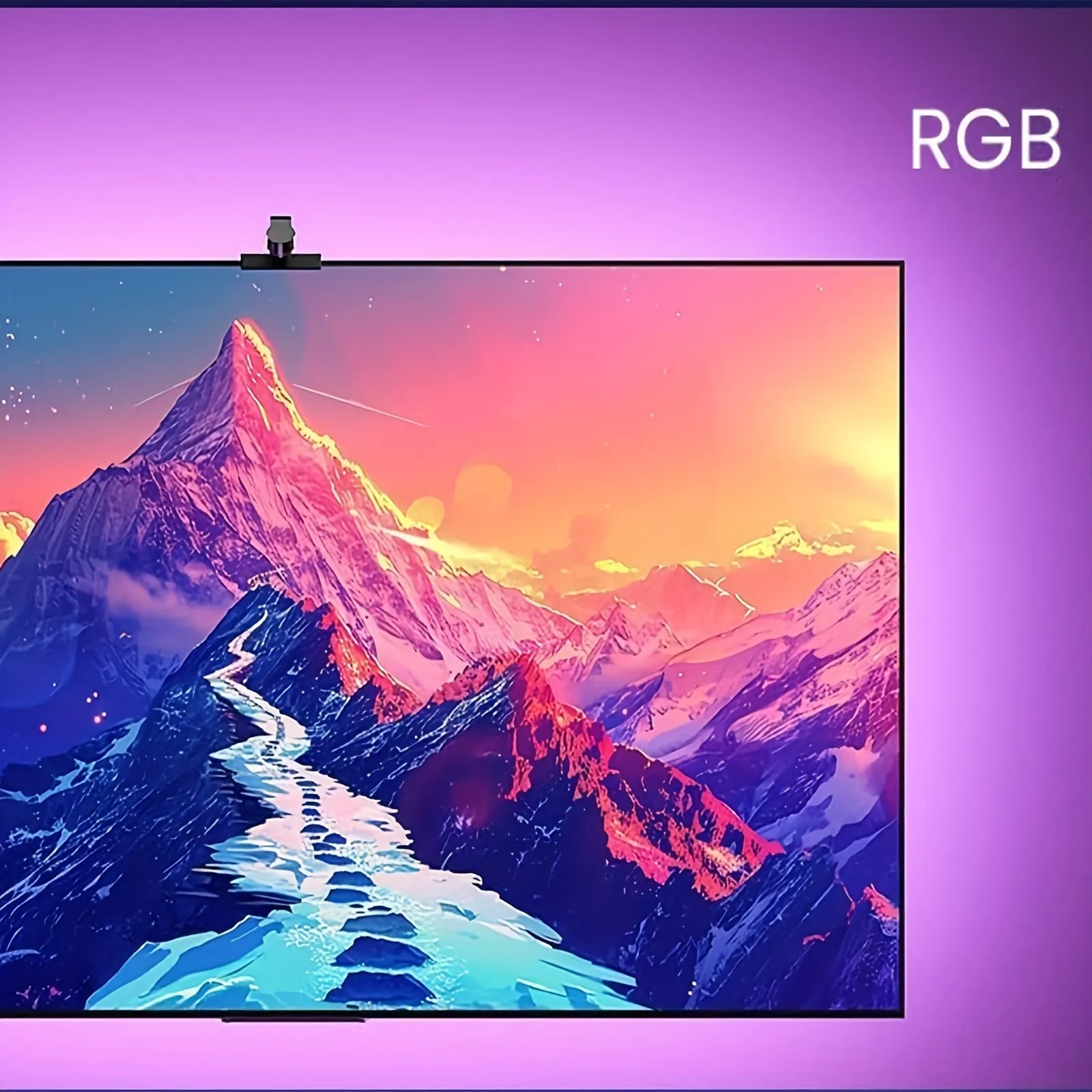 Smart Led Tv Backlight Kit With Ar Sensor - 3.81meter To 5.0meter, Usb Powered, App & Music Sync, For 139.7-215.9cm Tvs And Monitors