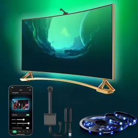 Smart Led Tv Backlight Kit With Ar Sensor - 3.81meter To 5.0meter, Usb Powered, App & Music Sync, For 139.7-215.9cm Tvs And Monitors