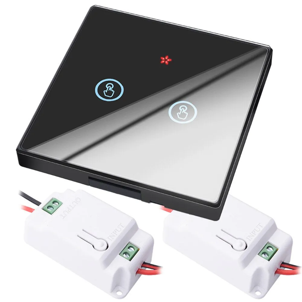 SMATRUL smart Wireless touch Switch Light RF Remote Control Glass Screen 1 2 3 gang Wall Panel button 110V 220 Receiver led Lamp