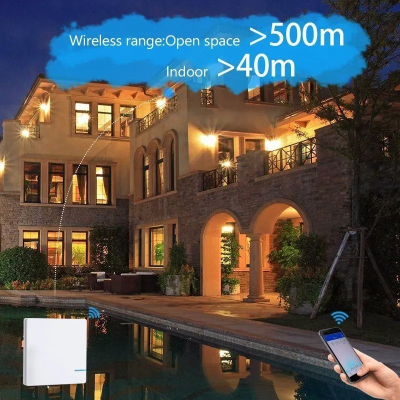 Smernit Wireless Switch 220v Smart Wifi Wall Switch Wireless Remote Control light Switches Waterproof Touch Push Button Switch