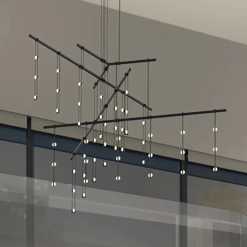 Sonneman S1D48K Suspenders  4-Tier Tri-Bar with Crystal Ladder Light Luminaires
