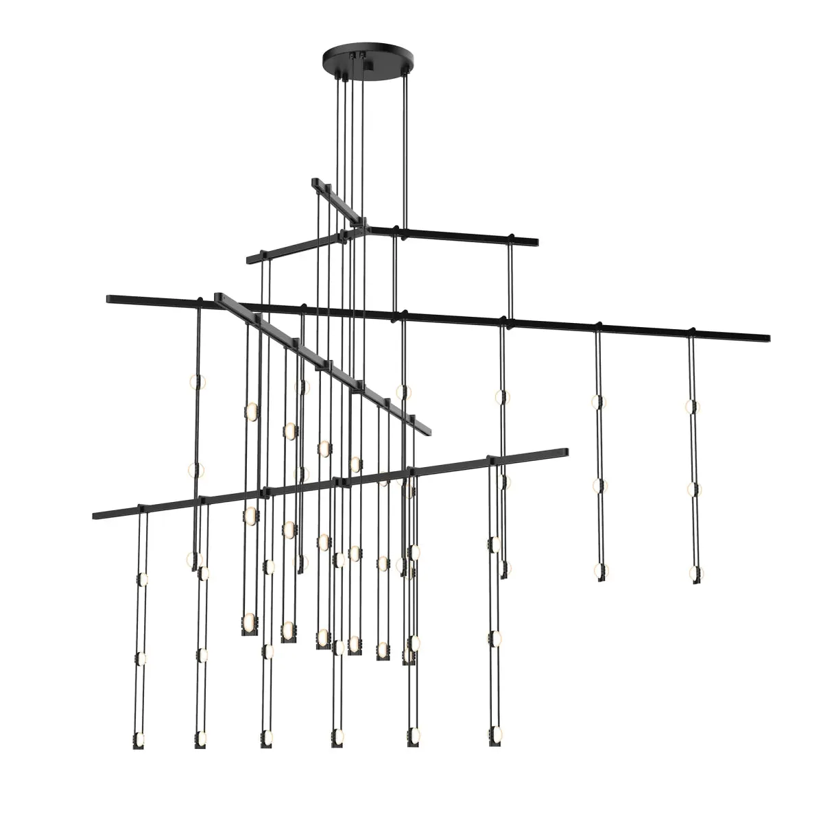 Sonneman S1D48K Suspenders  4-Tier Tri-Bar with Crystal Ladder Light Luminaires