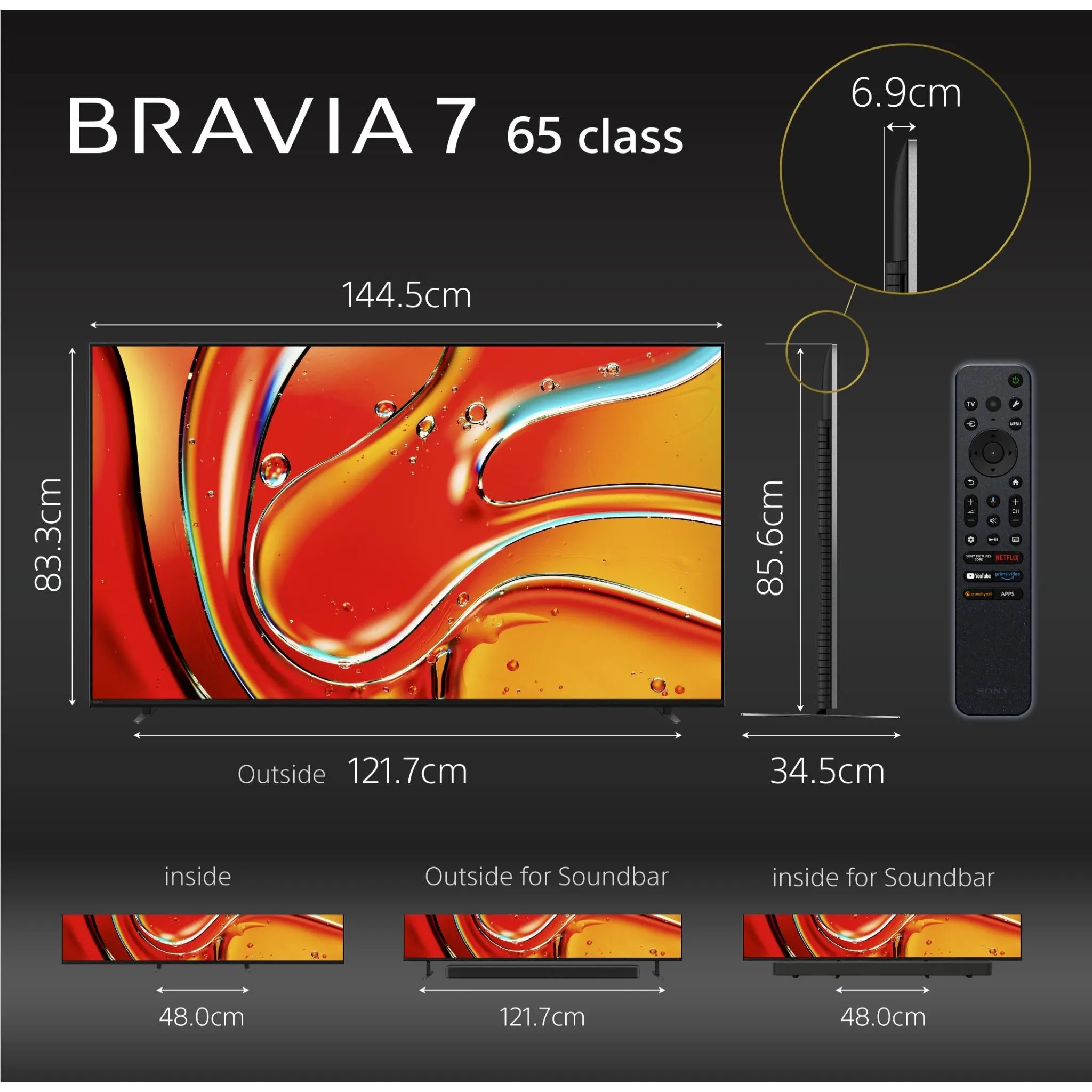 Sony 65" BRAVIA 7 4K HDR Mini LED Google TV (2024)