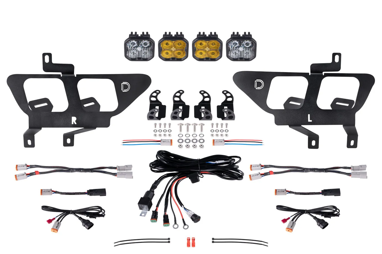 SS3 LED Fog Pocket Kit for 2021-2022 Ford F-150, Yellow Max Diode Dynamics