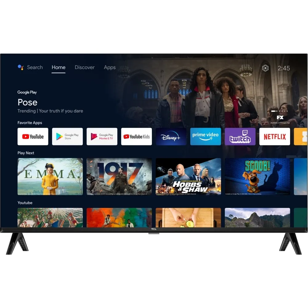 TCL 32S5400AFK 32 Inch S54K Frameless Full HD HDR Smart Android TV 2024
